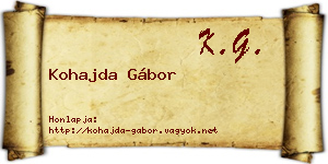 Kohajda Gábor névjegykártya
