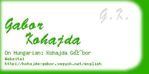 gabor kohajda business card